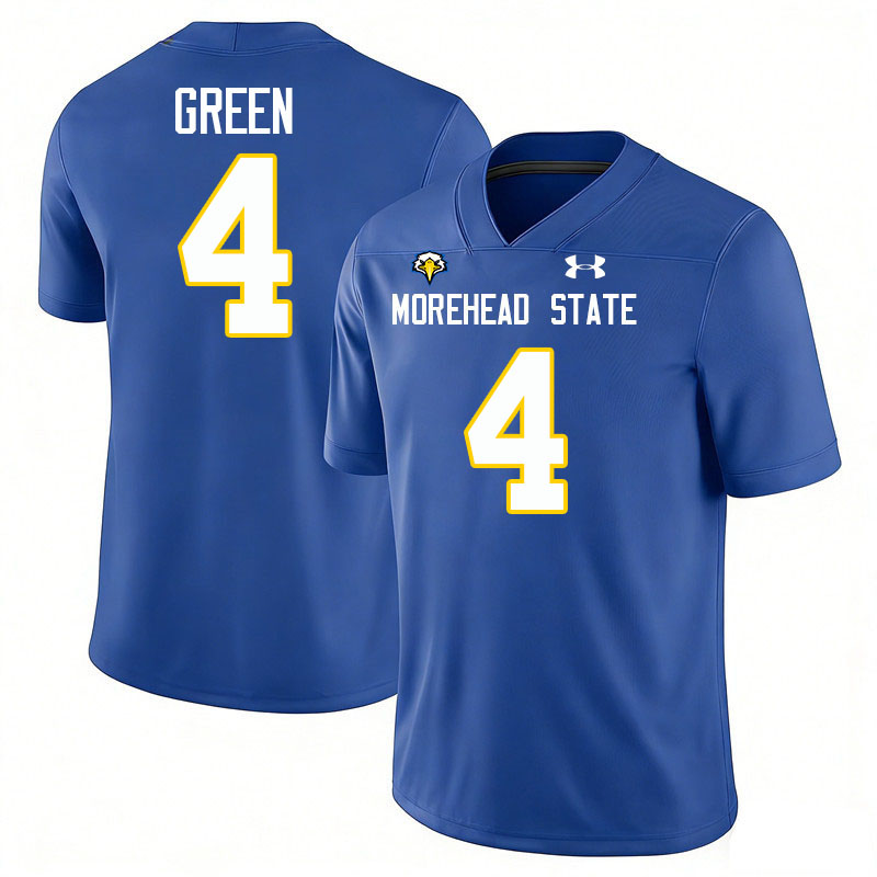 Morehead State Eagles #4 Montez Green College Football Jerseys,Uniforms-Blue